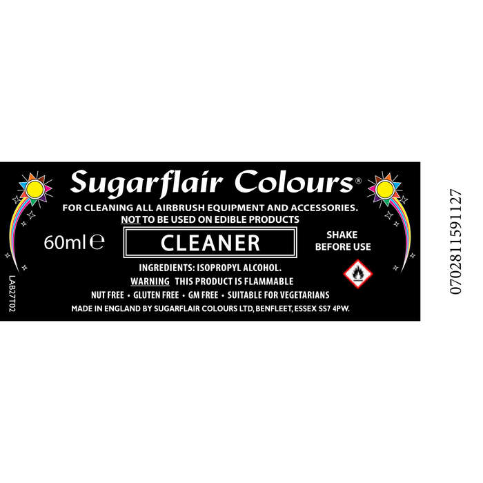 Sugarflair Edible Sugarcraft Airbrush Cleaner Food Colouring Colour Thinner 60ml