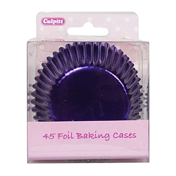 Culpitt 45pk FOIL PURPLE 50mm Standard Cupcake Cup Cake Muffin Baking Cases