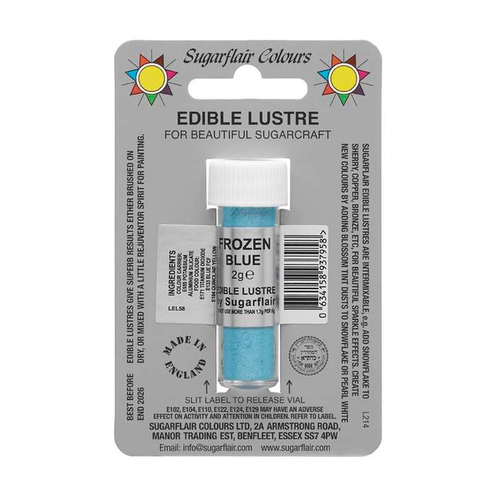 Sugarflair Edible Lustre Powder Dust Shimmer for Cake Decorating - Frozen Blue