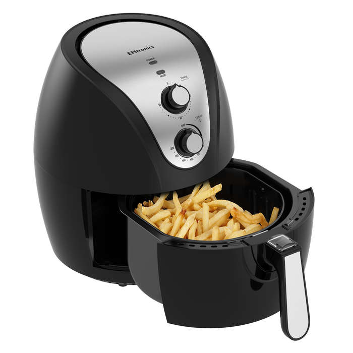 EMtronics EMAF45L Large Family Air Fryer with 4.5L Basket and Timer - Black AGrade open/damaged pack