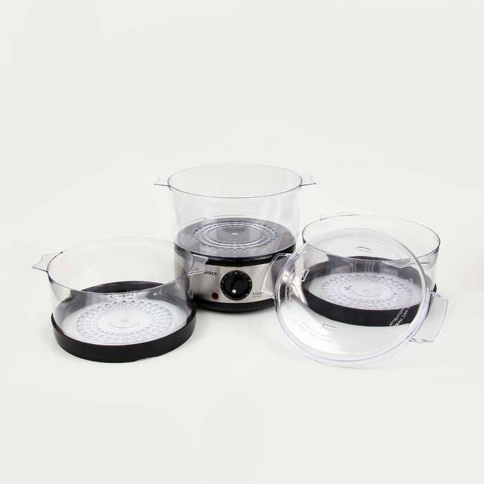 EMtronics 3 Tier Food, Meat, Veg Steamer 6 Litre with Timer For Vegetables Agrade damaged pacaging