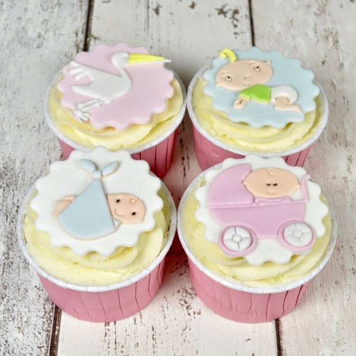 FMM Adorable Baby Icing Cutter Fondant Stork Pushchair Baby Shower Cutting Tool