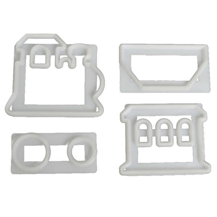 FMM Cutter Train Set Fondant Icing Cutting Tool For Cake Decoration - 4 Pieces