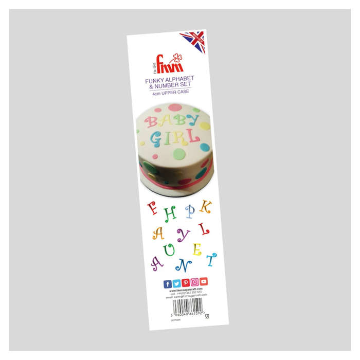 FMM Cutter Funky Alphabet & Number Set Icing Tool Fun Cake Decoration Party