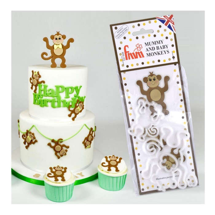 FMM Sugarcraft `Mummy and Baby Monkeys` Cake Icing Cutters