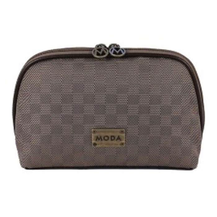 Moda Meghan Ladies Womens Cosmetics Make Up Case Pouch Bag - Brown