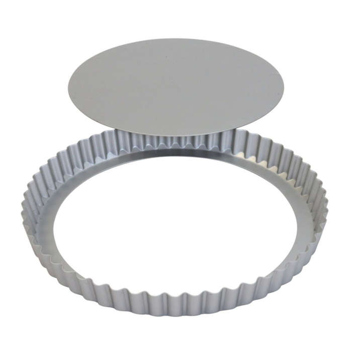 PME Loose Bottom Flan Pan - 25cm / 10` - Aluminium Flan Quiche Tart Baking Tin