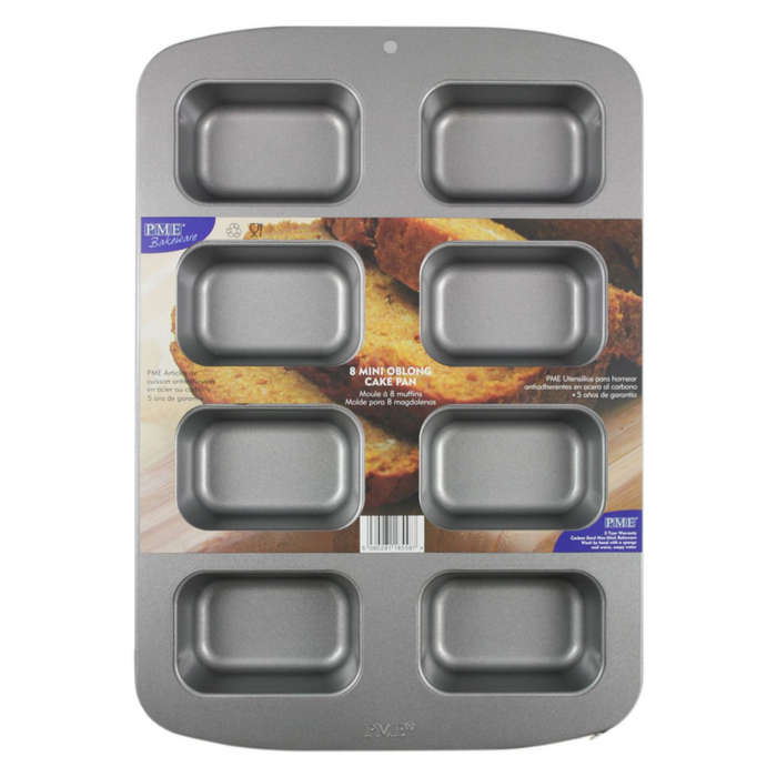 PME Non Stick 8 MINI OBLONG Cake Baking Pan Tin Tray Bakeware