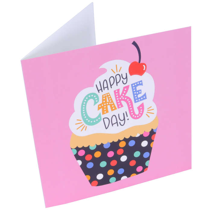 PME Greetings Cards with Envelope for Cakes - Happy Cake Day Cupcake