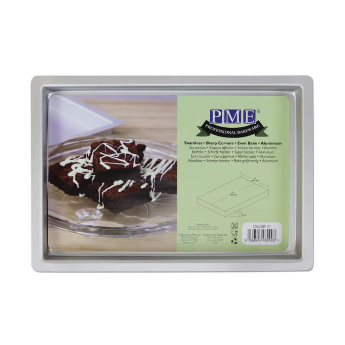 PME Oblong Brownie Pans Anodised Aluminium Baking Tin - 203mm x 304mm x 25mm