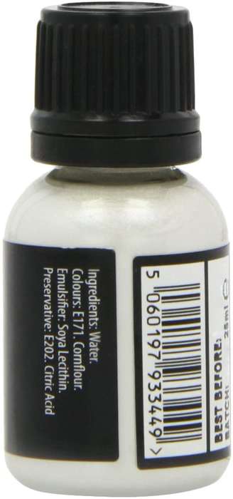 Rainbow Dust Edible Food Paint METALLIC PEARLESCENT WHITE For Cake Decorating