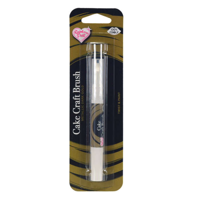 Rainbow Dust Cake Craft Brush - Metallic Dark Gold - Filled with Edible Paint