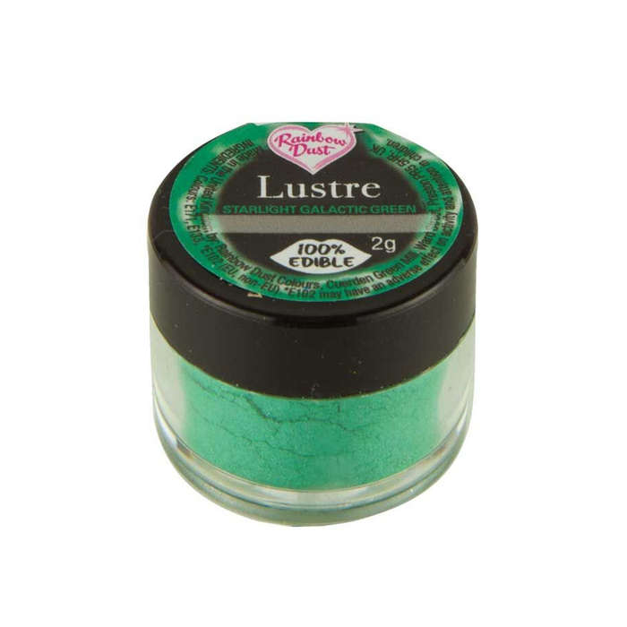 Rainbow Dust Lustre STARLIGHT GALACTIC GREEN Edible Cake Shimmer Powder Colour