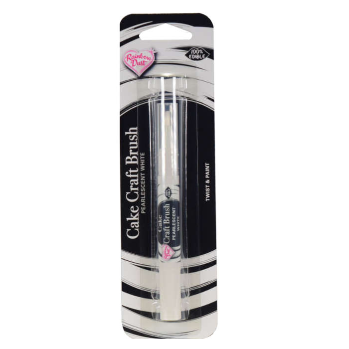 Rainbow Dust Cake Craft Brush - Pearlescent White - Edible Paint Filled