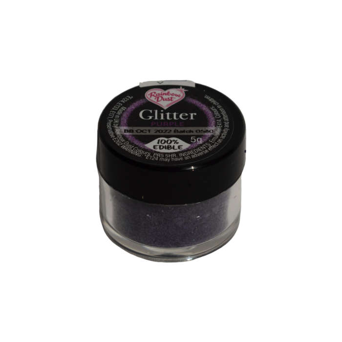 Rainbow Dust Glitter Edible Decoration for Cakes and Sugarcraft 5g - Purple
