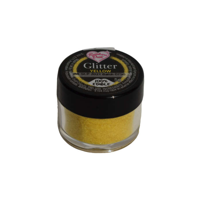 Rainbow Dust Glitter Edible Decoration for Cakes and Sugarcraft 5g - Yellow