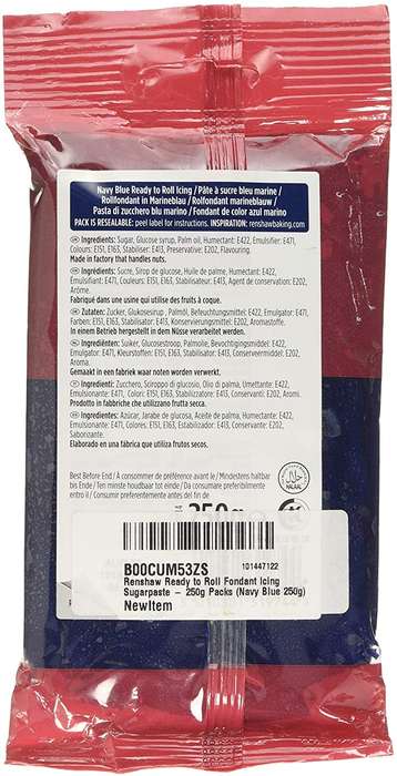 Renshaw Ready To Roll Icing Fondant Cake Regalice Sugarpaste 250g NAVY BLUE