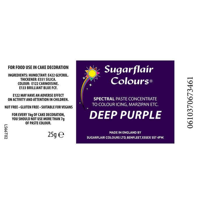 SugarFlair Spectral Concentrated Edible Paste Food Colouring - Deep Purple