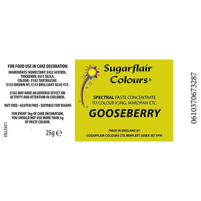 SugarFlair Spectral Concentrated Edible Paste Food Colouring - Gooseberry