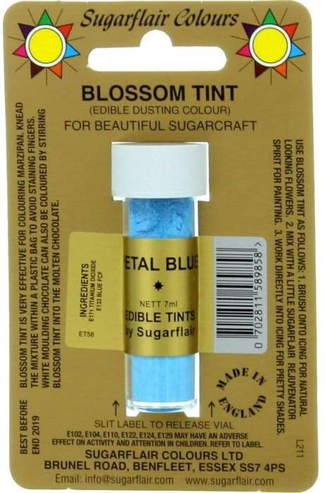 Sugarflair Petal Blue Edible Blossom Tints Food Colour Colouring Dust Powder