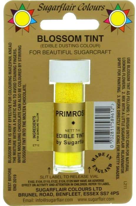 Sugarflair Primrose Edible Blossom Tints Food Colour Colouring Dust Powder