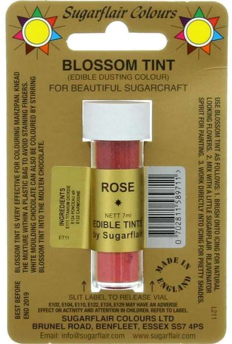 Sugarflair Rose Edible Blossom Tints Food Colour Colouring Dust Powder