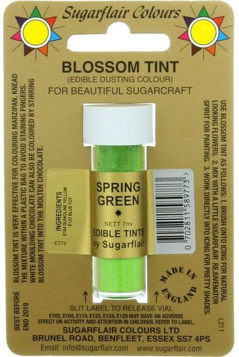 Sugarflair Spring Green Edible Blossom Tints Food Colour Colouring Dust Powder