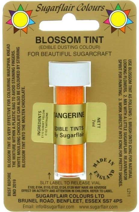 Sugarflair Tangerine Edible Blossom Tints Food Colour Colouring Dust Powder