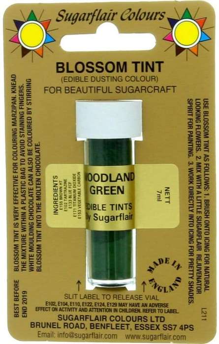 Sugarflair Woodland Green Edible Blossom Tints Food Colouring Dust Powder