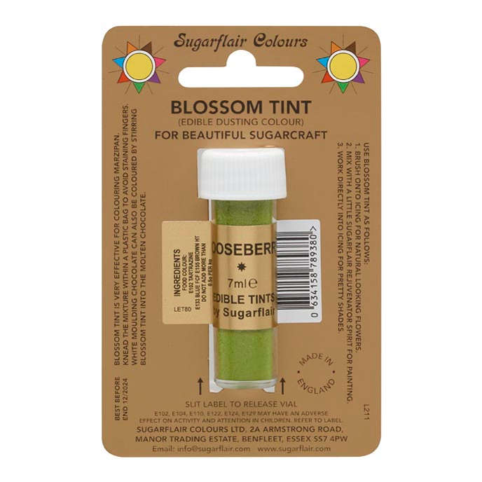 Sugarflair GOOSEBERRY Blossom Tint Edible Food Colouring Colour Dust Powder