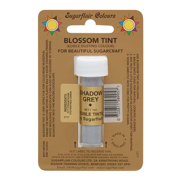 Sugarflair Shadow Grey Edible Blossom Tints Food Colour Colouring Dust Powder