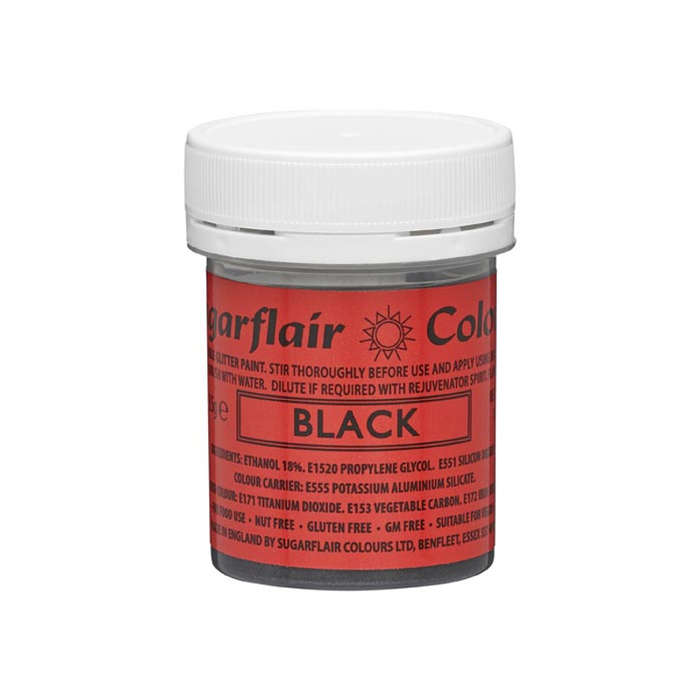 Sugarflair Edible Glitter Paint Icing Cake Decorating & Sugarcraft - Black 35g