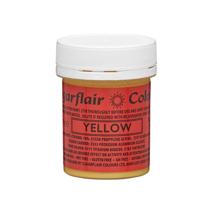 Sugarflair Edible Glitter Paint Icing Cake Decorating & Sugarcraft - Yellow 35g