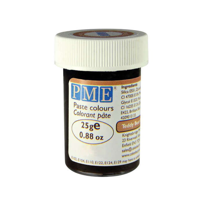 PME 25g TEDDY BEAR BROWN Food Fondant Icing Colouring Paste Gel Cake Sugarcraft