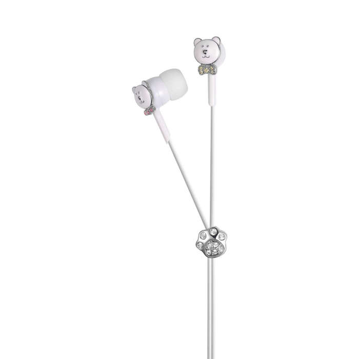 Viewquest Intelligent Jewellery In Ear Earphones Headphones - White Polar Bear