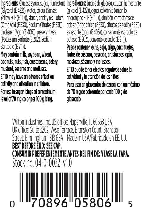 Wilton Icing Colour Edible Concentrated Cake Cupcake Food Colouring Gel - Orange