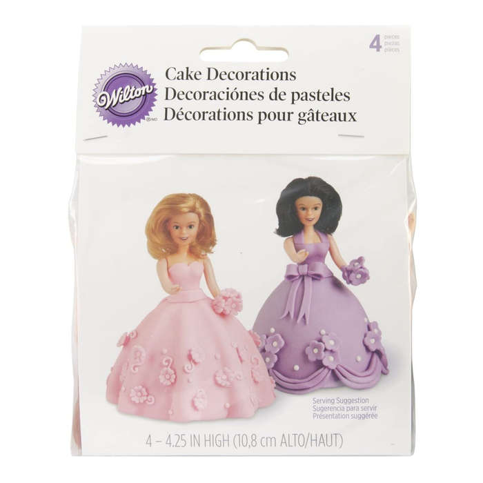 Wilton Mini Teen Blonde Brunnette Red Black Doll Picks Cake Party Decoration