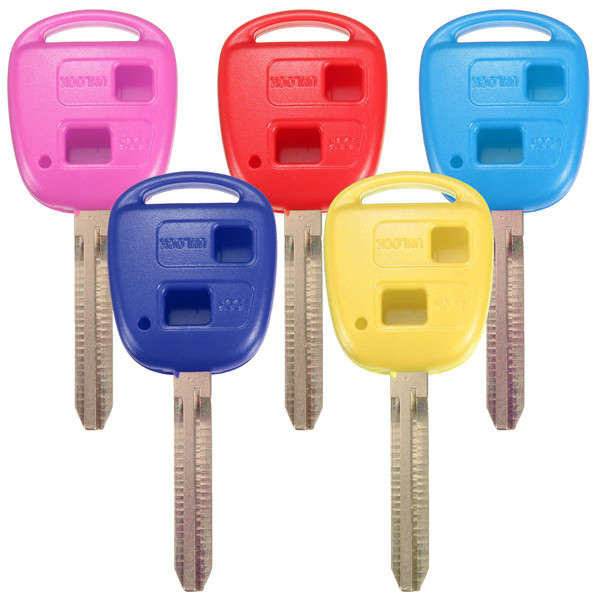 2 Button Blank Case Shell FOB w/ Uncut Blade for Toyota Prado RAV4