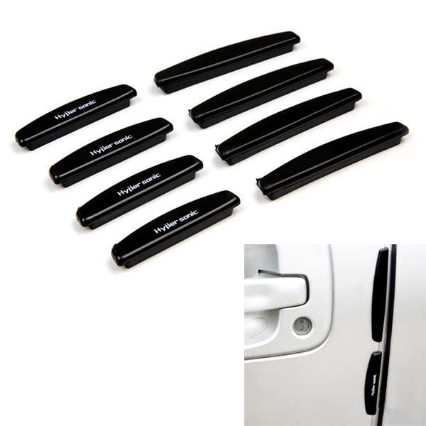 8pcs Car Bumper Strip Door Jamb Protector Door Guard Scratch Stickers Black HP-