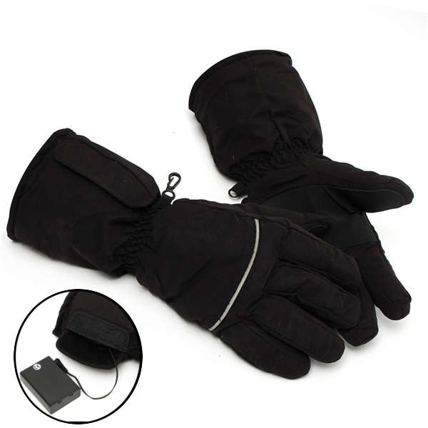 Heated Gloves Battery Power Motorcycle Hunting Winter Warm Outdoor Black