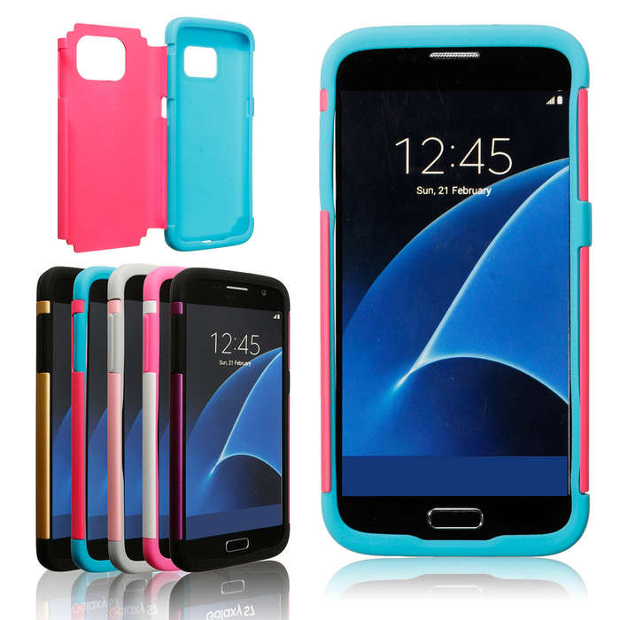 Durable 2 in 1 Hybrid Silicone+PC Case Cover Bumper Skin For Samsung Galaxy S