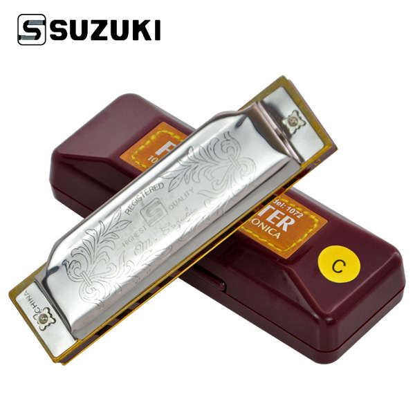 SUZUKI 1072 10 Hole 20 Tone Blues Harmonica A B C D E F G