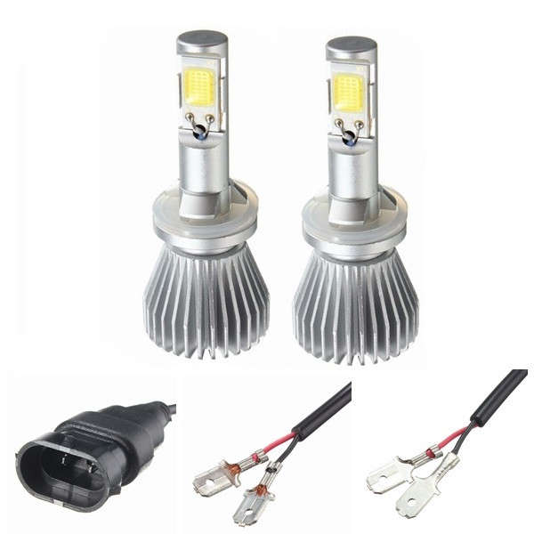 Pair 22W 6000K H1 H3 880 COB LED Hi-Lo Beam Headlight Car Upgrade Conversion La