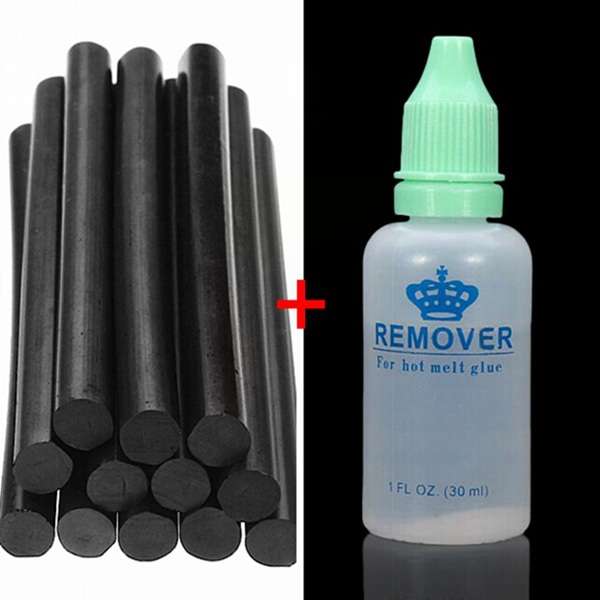 12Pcs Hot Melt Glue Stick Hair Extension Tool And Adhesive Remover Set