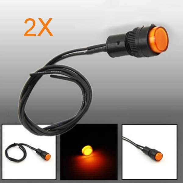 2X10mm Universal LED Indicator Dash Panel Warning Light Lamp