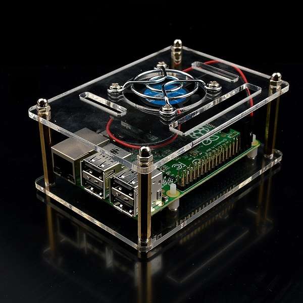 Transparent Acrylic Case + Cooling System External Fan + Screw Driver Tool For