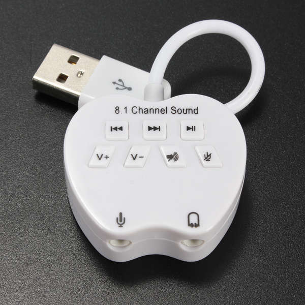 External USB2.0 Virtual8.1 Channel 3D Audio Sound Card Adapter