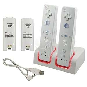 WII REMOTE DUAL BATTERY CHARGER 2 BATTERIES