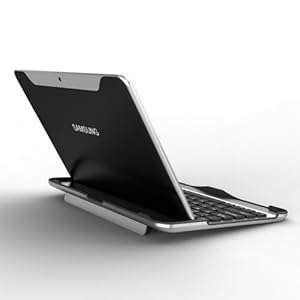 Samsung Galaxy Tab 10.1 Case Accessory Cover 2-in-1 Aluminum Bluetooth Wireless Keyboard (Silver with Black Keys)
