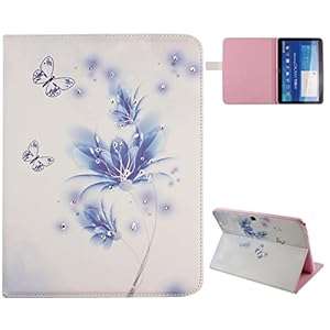 Case for Samsung Galaxy Tab 4 10.1Cover for Samsung Galaxy Tab 4 10.1Case for Sams (blue flowers)